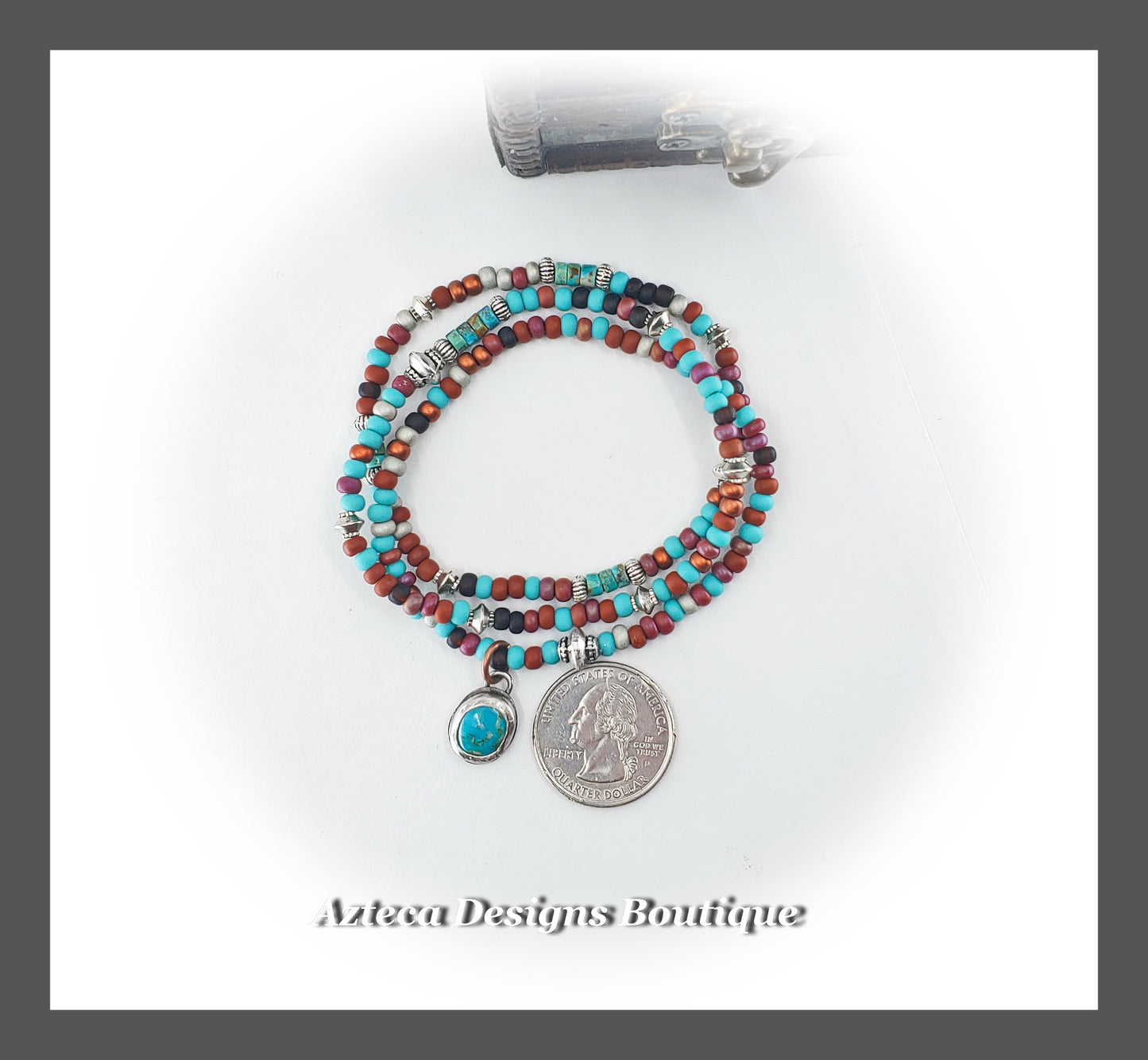 Desert Tradition + Turquoise + Glass Seed Bead + Gemstone Stretch Bracelet SET of THREE