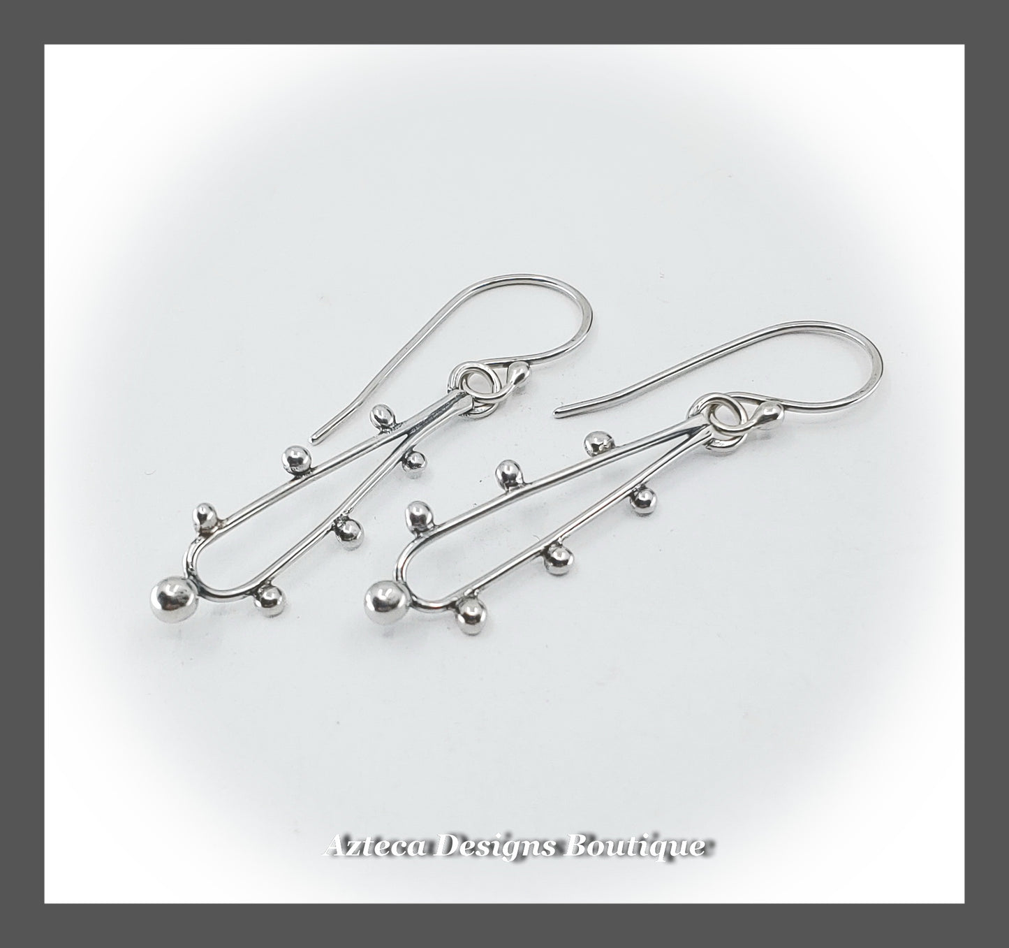 Silver Granulation Drop Earrings + Hand Fabricated Argentium Silver