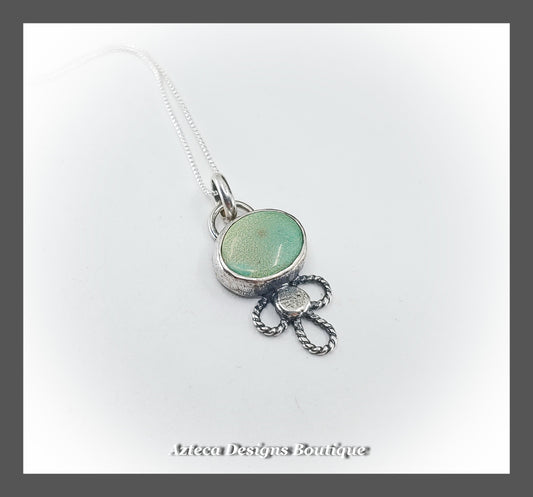 Nevada Turquoise + Silver Lace + Hand Fabricated Sterling Silver Necklace