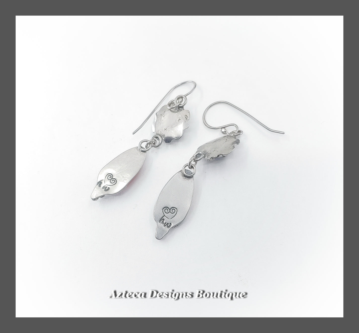 Carnelian Gemstone + Argentium Silver + Skull Flowers Earrings
