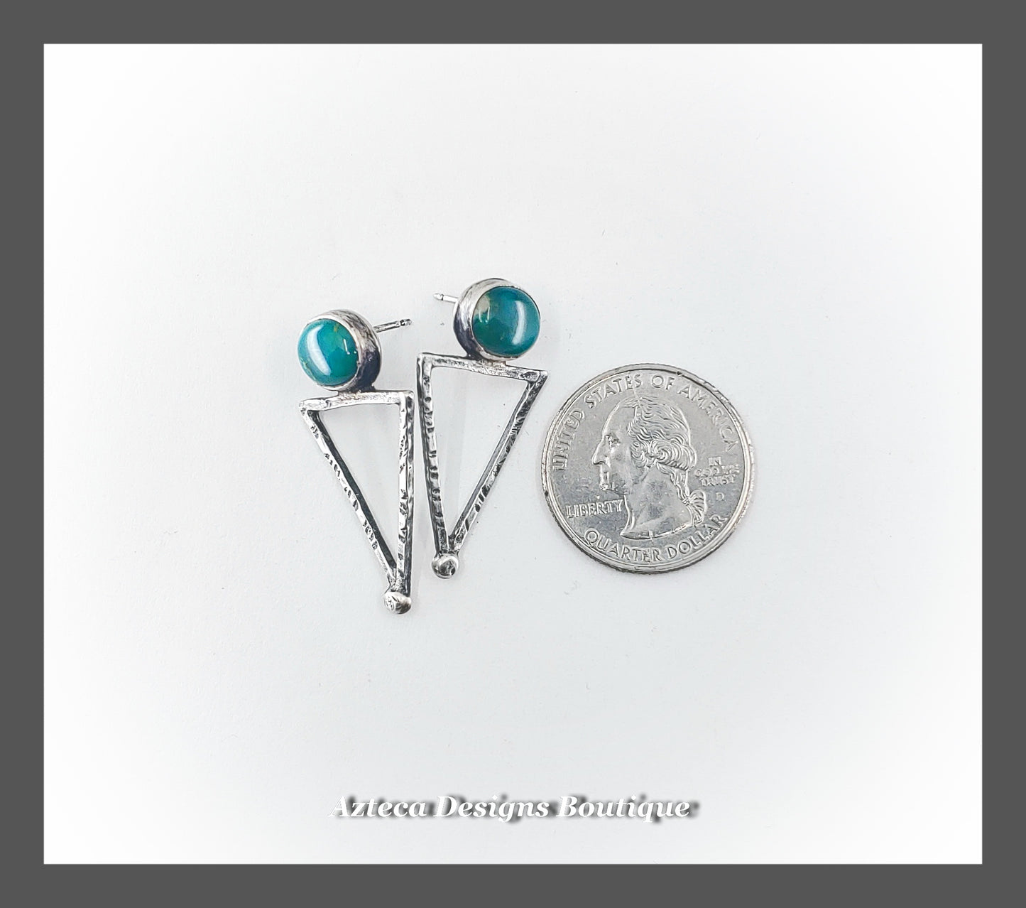 Fox Turquoise + Sterling Silver Distressed Post Earrings