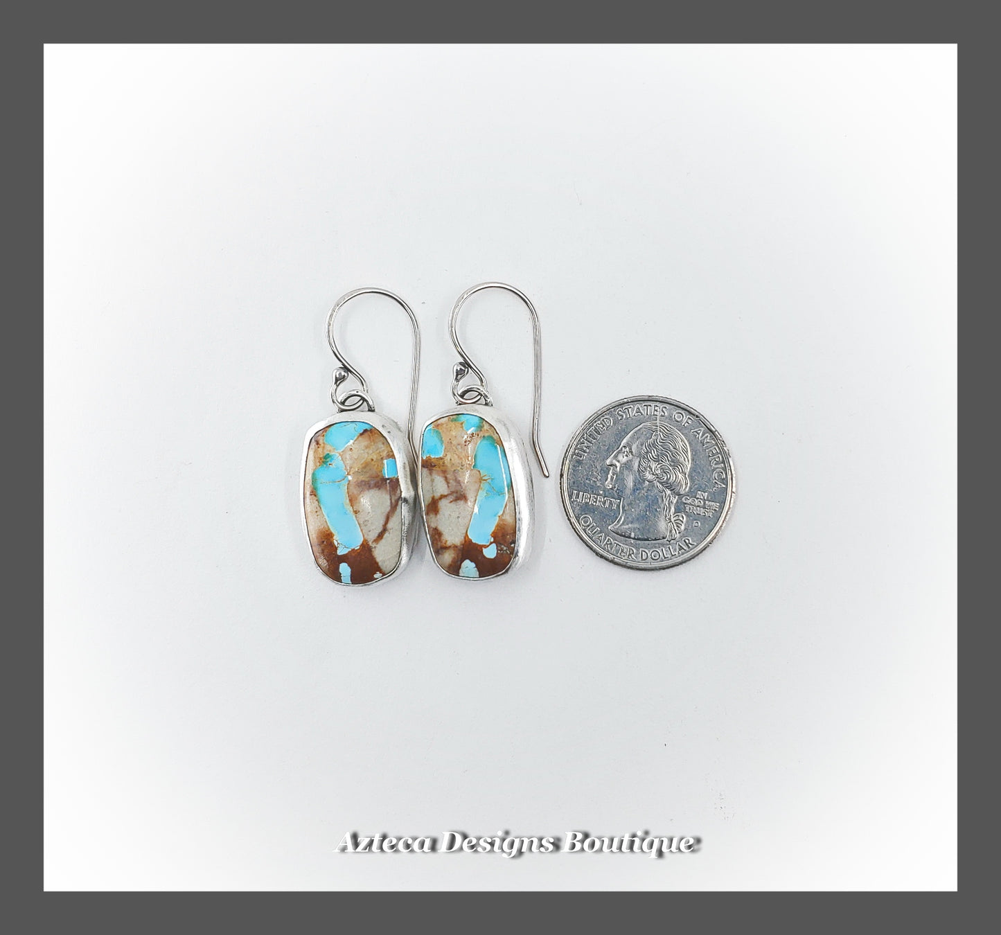 Blue Royston Ribbon Turquoise + Argentium Silver Earrings