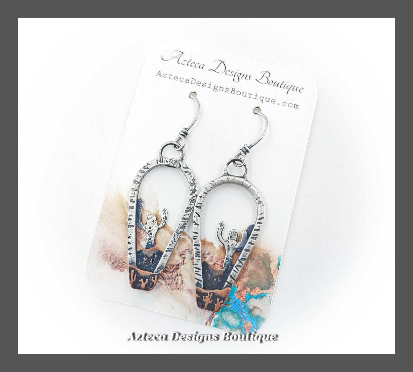 Cactus Earrings + Hand Fabricated Argentium Silver