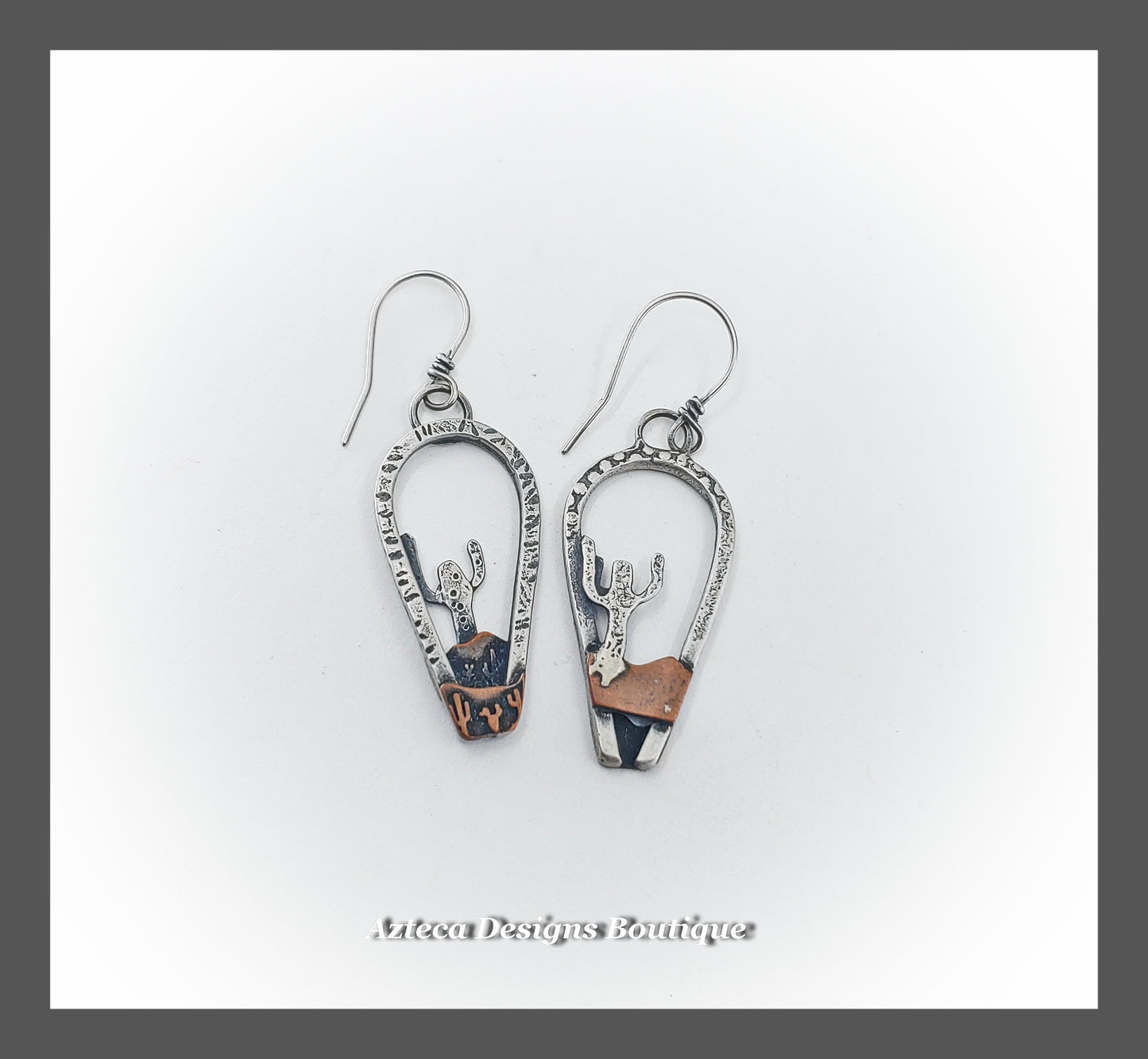 Cactus Earrings + Hand Fabricated Argentium Silver