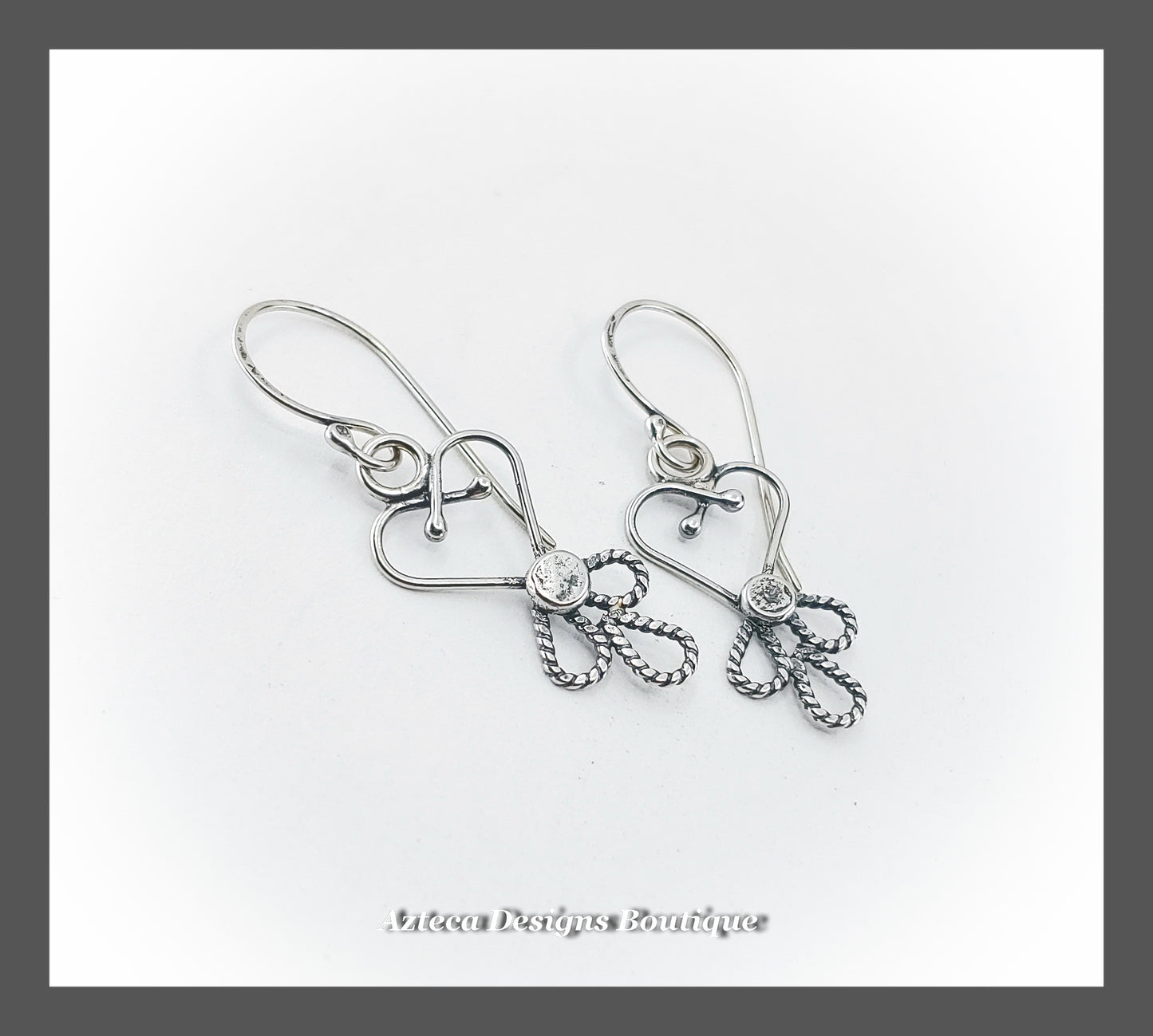 Blooming Hearts + Hand Fabricated Argentium Silver Earrings