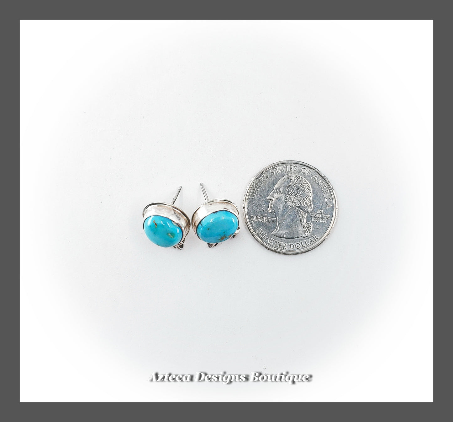 Blue Sierra Nevada Turquoise + Hand Fabricated Sterling Silver Post Earrings