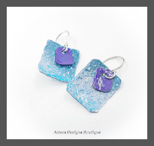 Hand Painted Argentium Silver Earrings