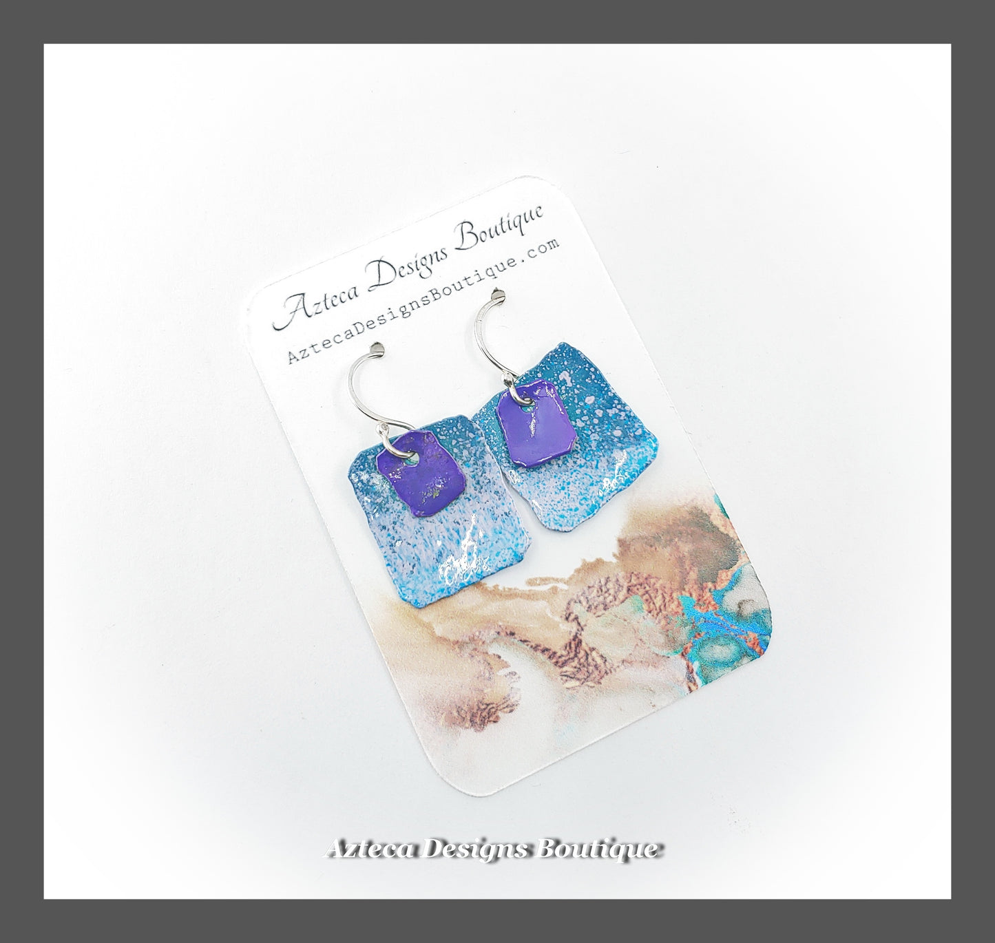 Hand Painted Argentium Silver Earrings