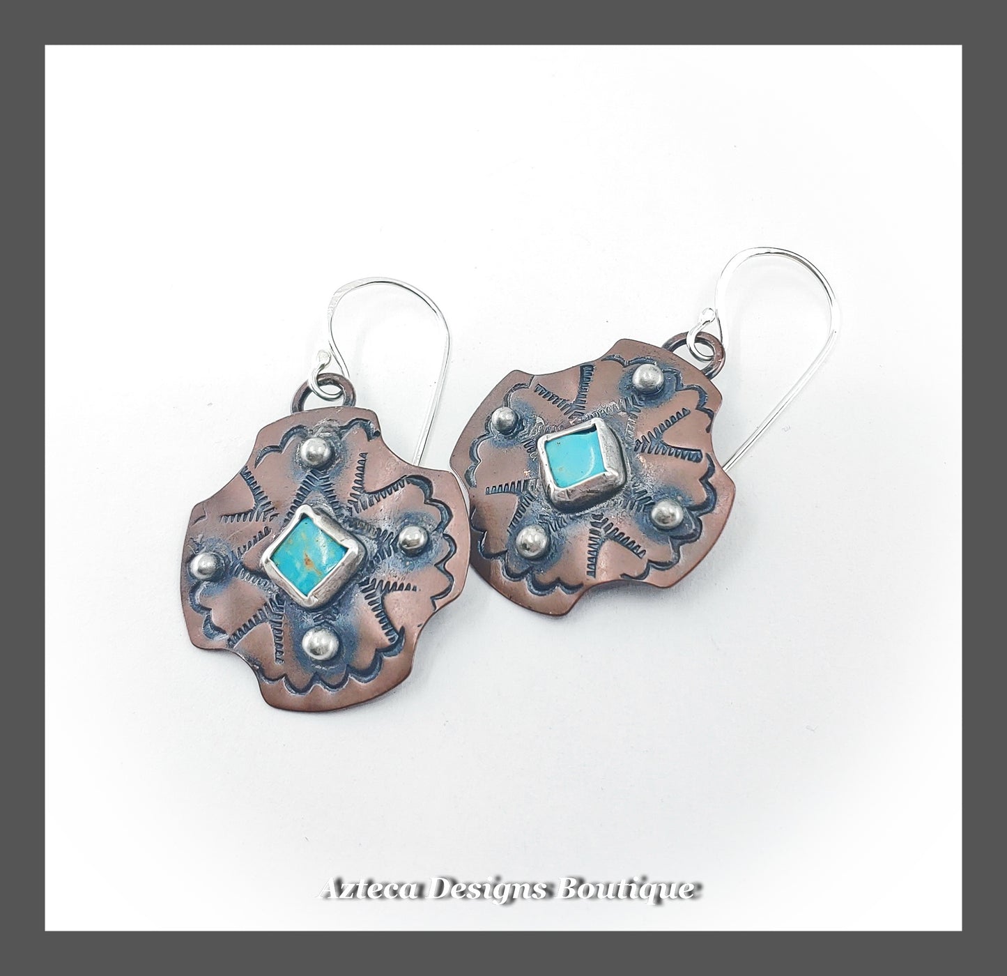 Custom Order Turquoise Copper Earrings