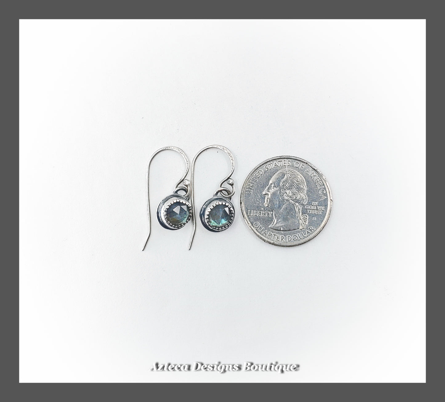 Labradorite + Sterling Silver Tiny Drop Earrings