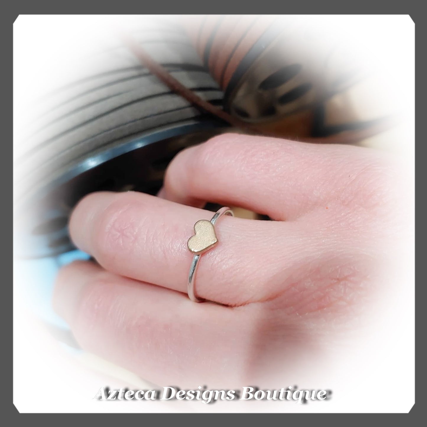 Made-to-Order Heart Ring Argentium Silver + Bronze + Petite