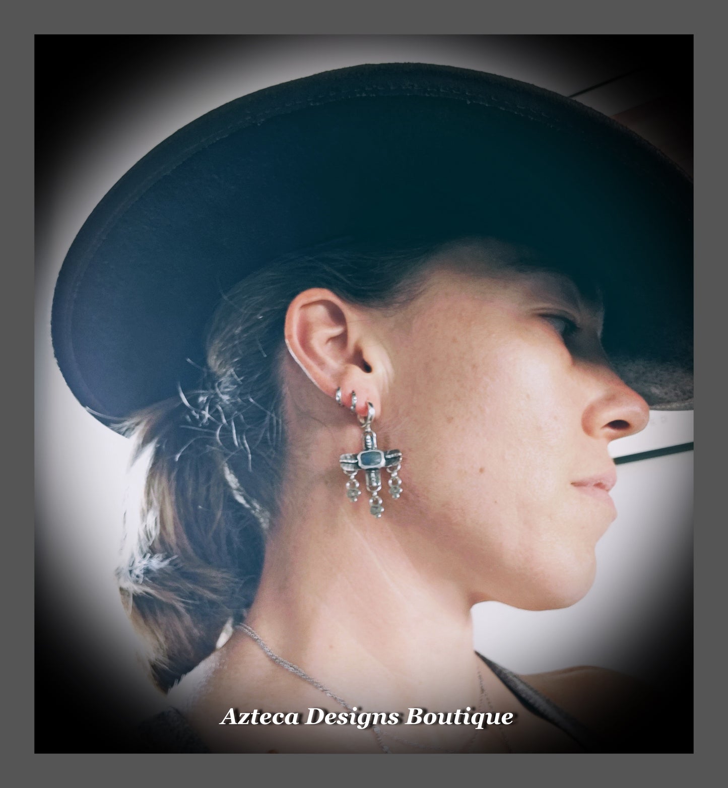 Rosecut Faded Denim Blue Sapphire + Hand Fabricated Sterling Silver + Hinged Huggie Hoop Earrings