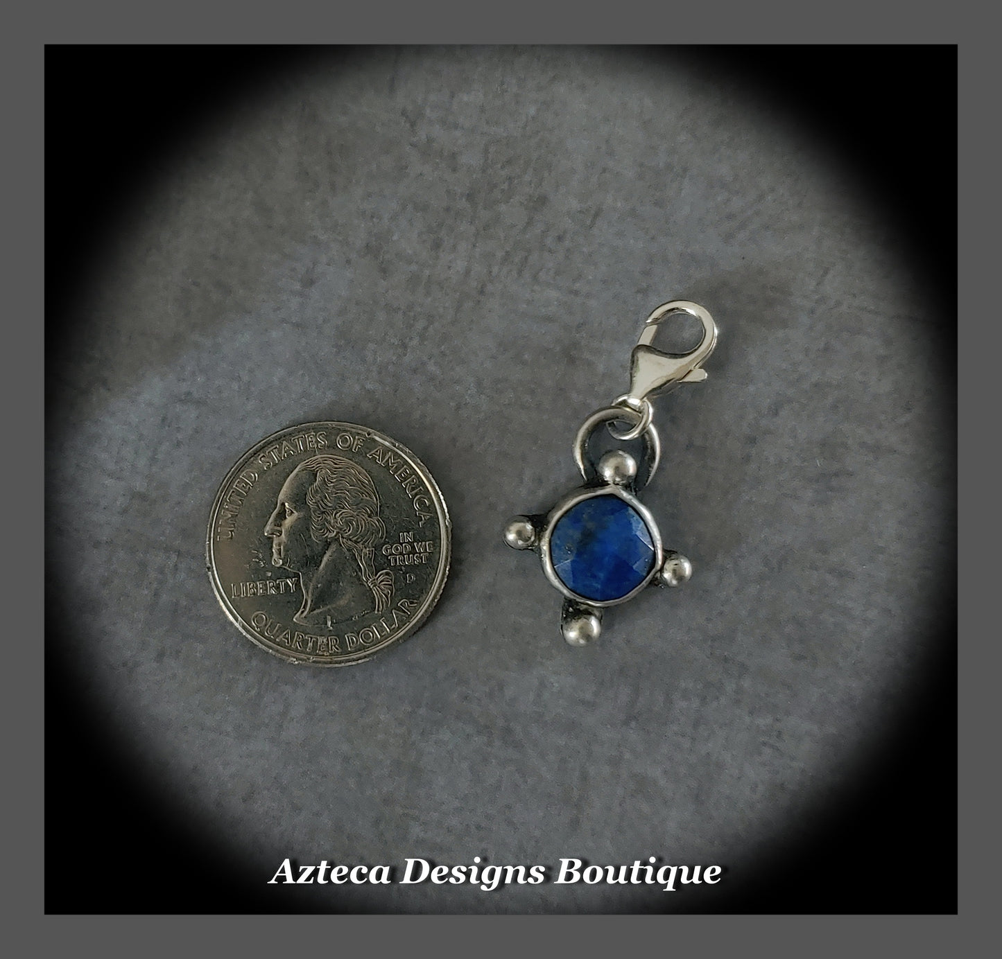 Lapis Lazuli + Sterling Silver + Clip On Charm Pendant