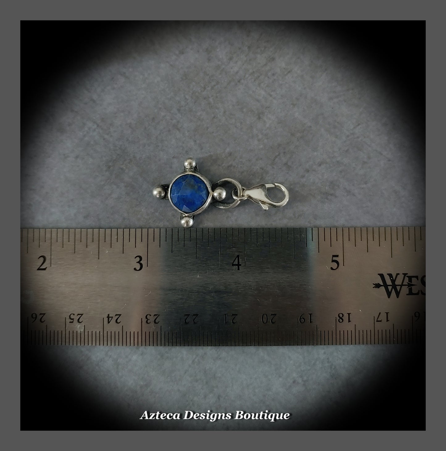 Lapis Lazuli + Sterling Silver + Clip On Charm Pendant