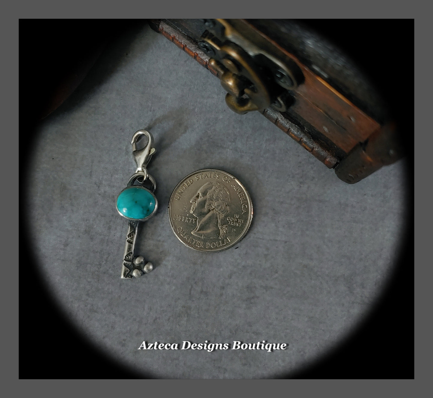 Sierra Nevada Turquoise + Sterling Silver + Clip On Charm Pendant