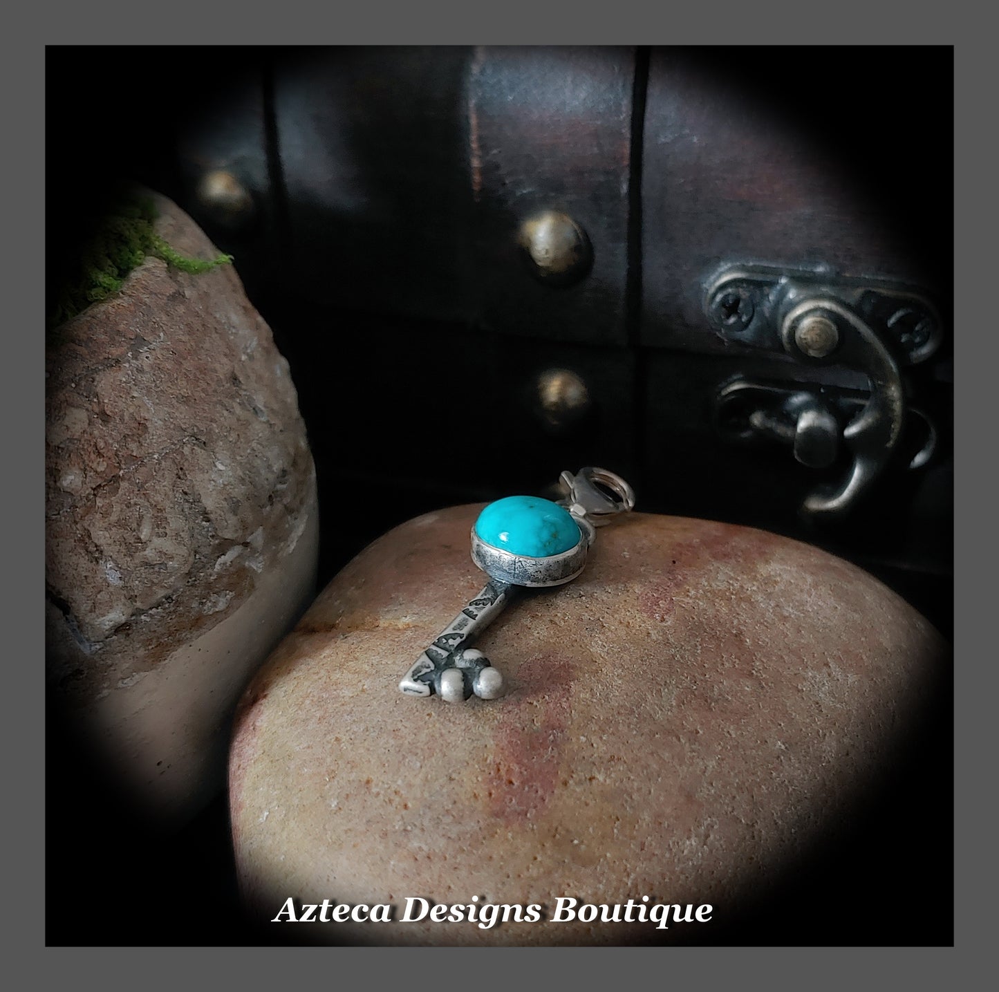 Sierra Nevada Turquoise + Sterling Silver + Clip On Charm Pendant
