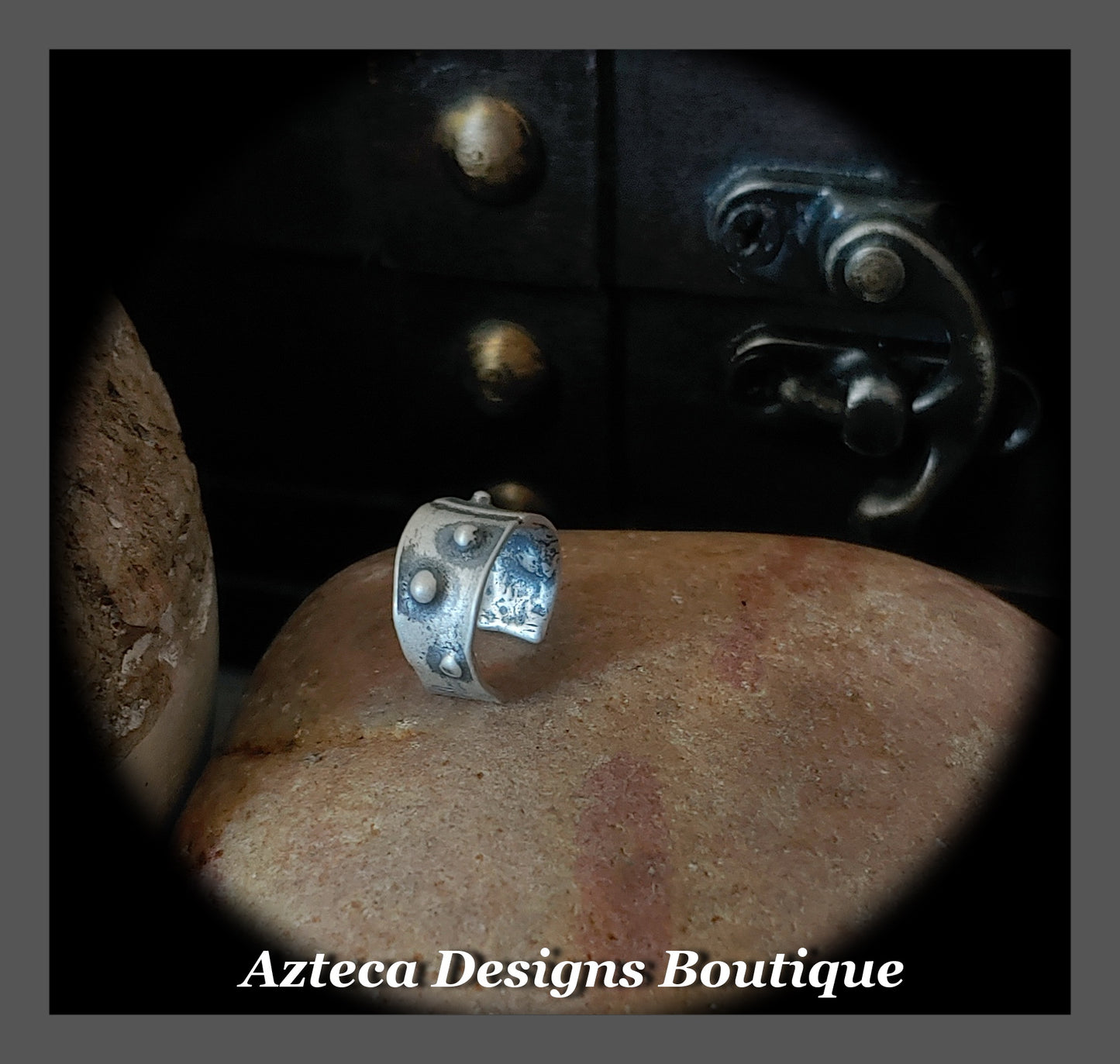 RUSTIC Raised Dot Ear Cuff + Argentium Silver + Hand Fabricated + Standard Size