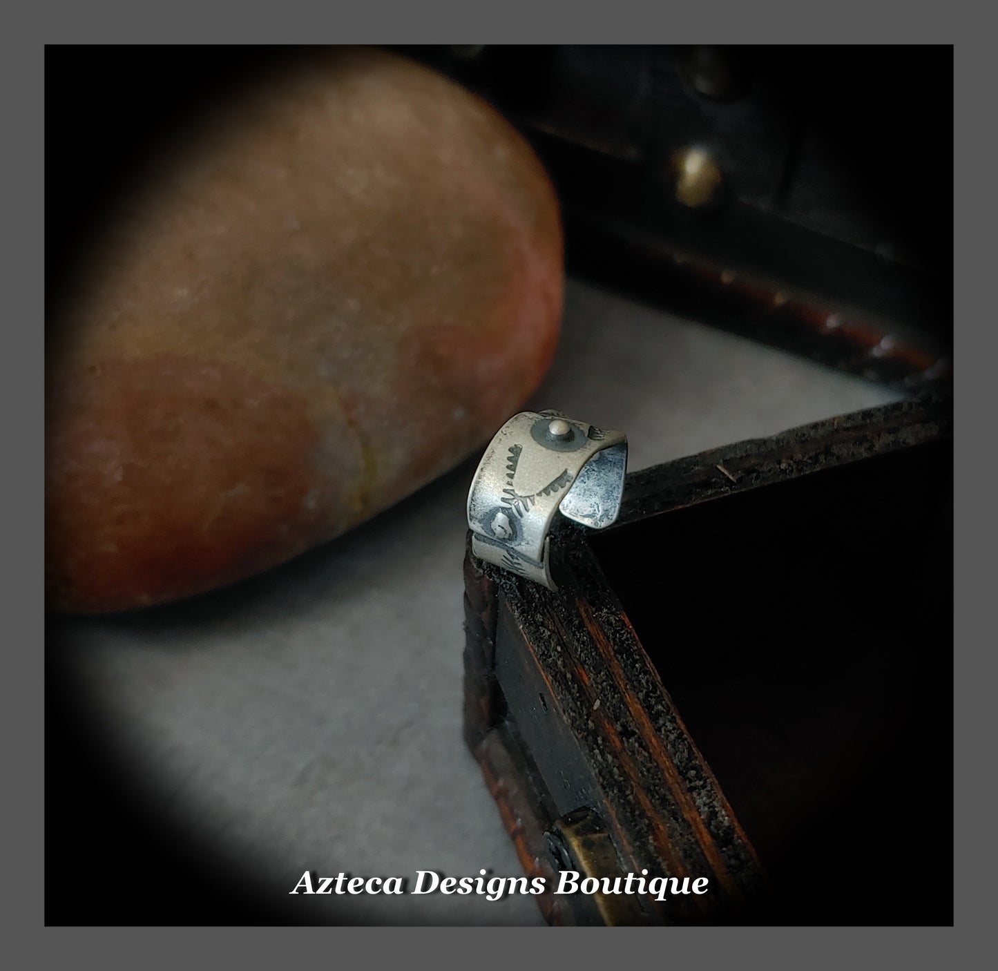 RUSTIC Stamped Raised Dot Ear Cuff + Argentium Silver + Hand Fabricated + Standard Size