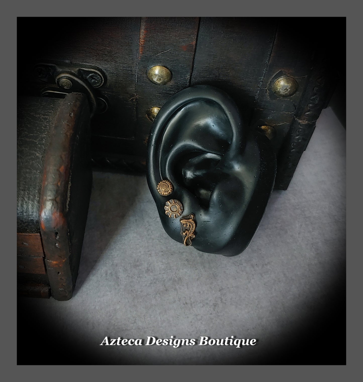 Bronze Swirl Sun + Sterling Silver Post Earrings