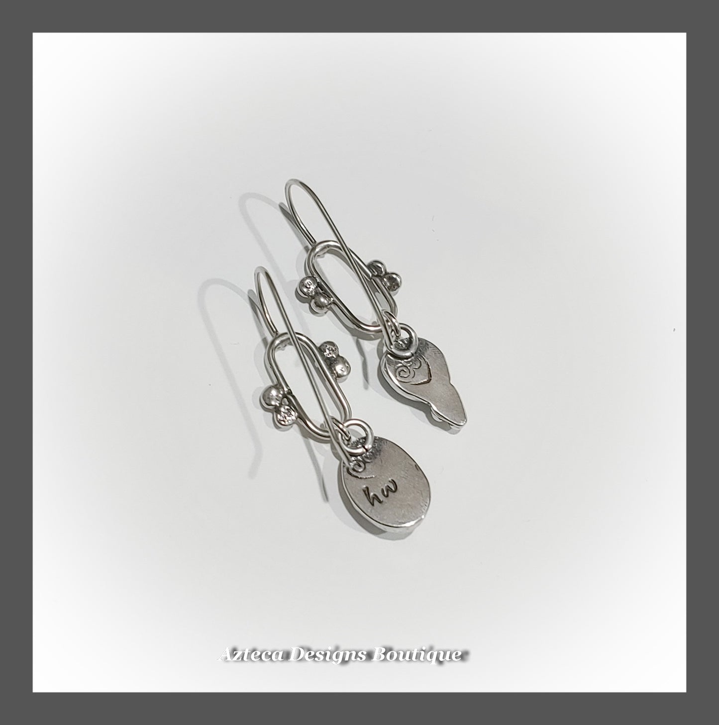 Aquamarine + Argentium Silver + Asymmetrical Hand Fabricated Earrings