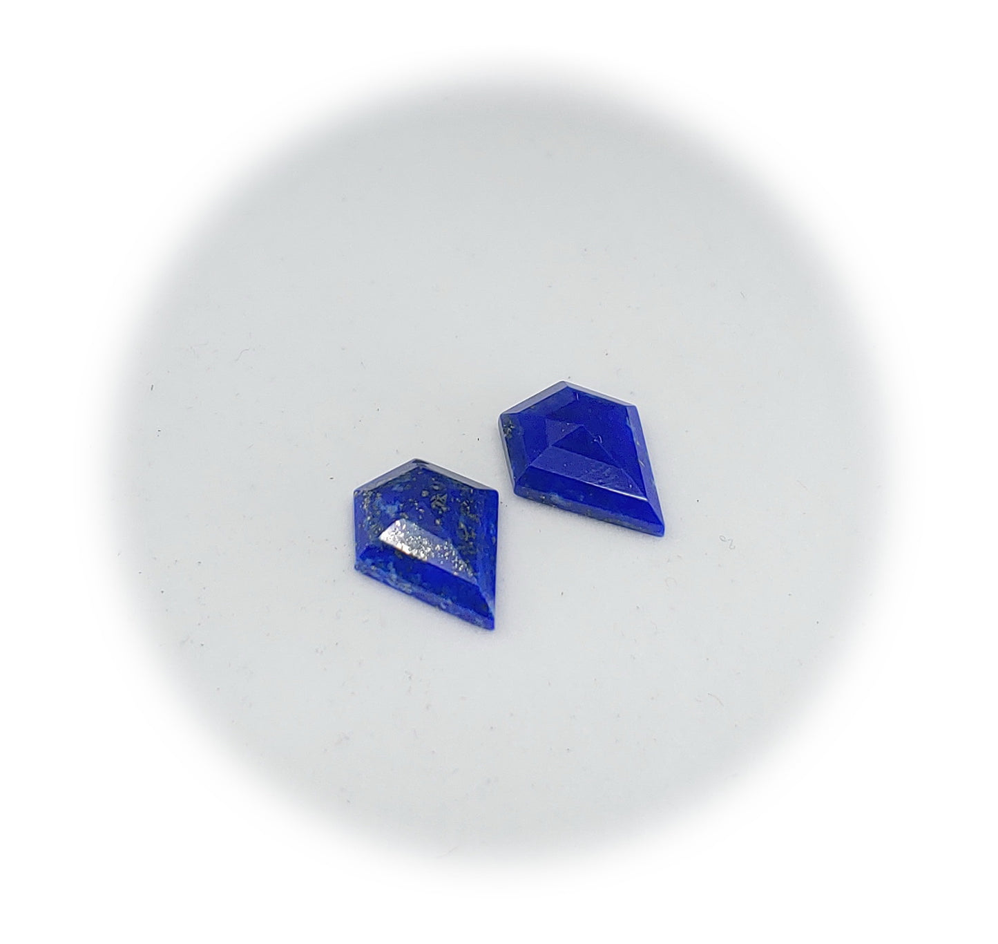 Lapis Lazuli Cabochon Pair + Step Cut + Flat Back
