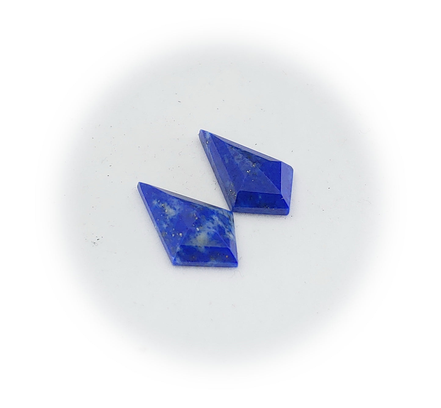 Lapis Lazuli Cabochon Pair + Step Cut + Flat Back