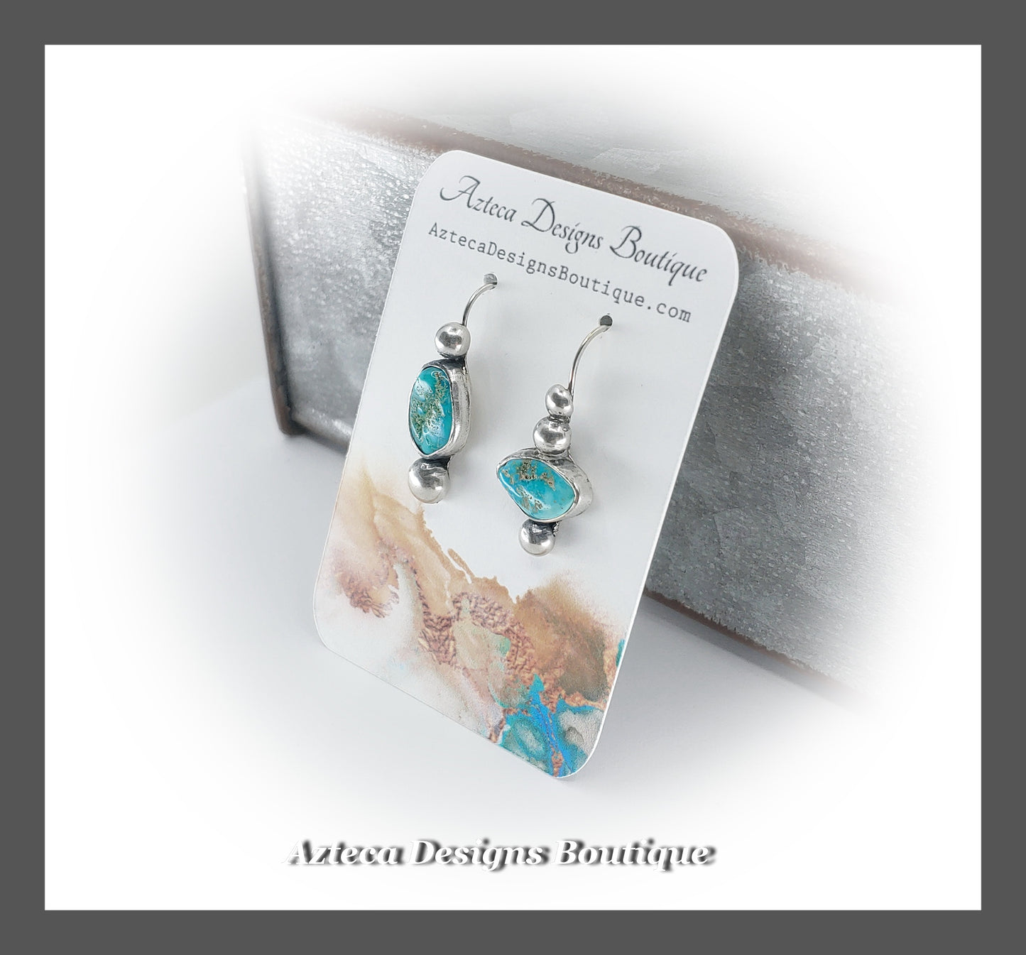 Arizona Turquoise Nuggets+Hand Fabricated Silver+Asymmetrical Earrings+Embracing Individuality
