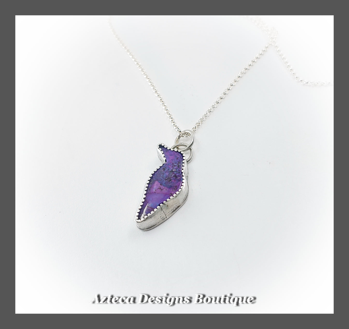 RESERVED for ANN  Purple Mojave Raven Sterling Silver Necklace