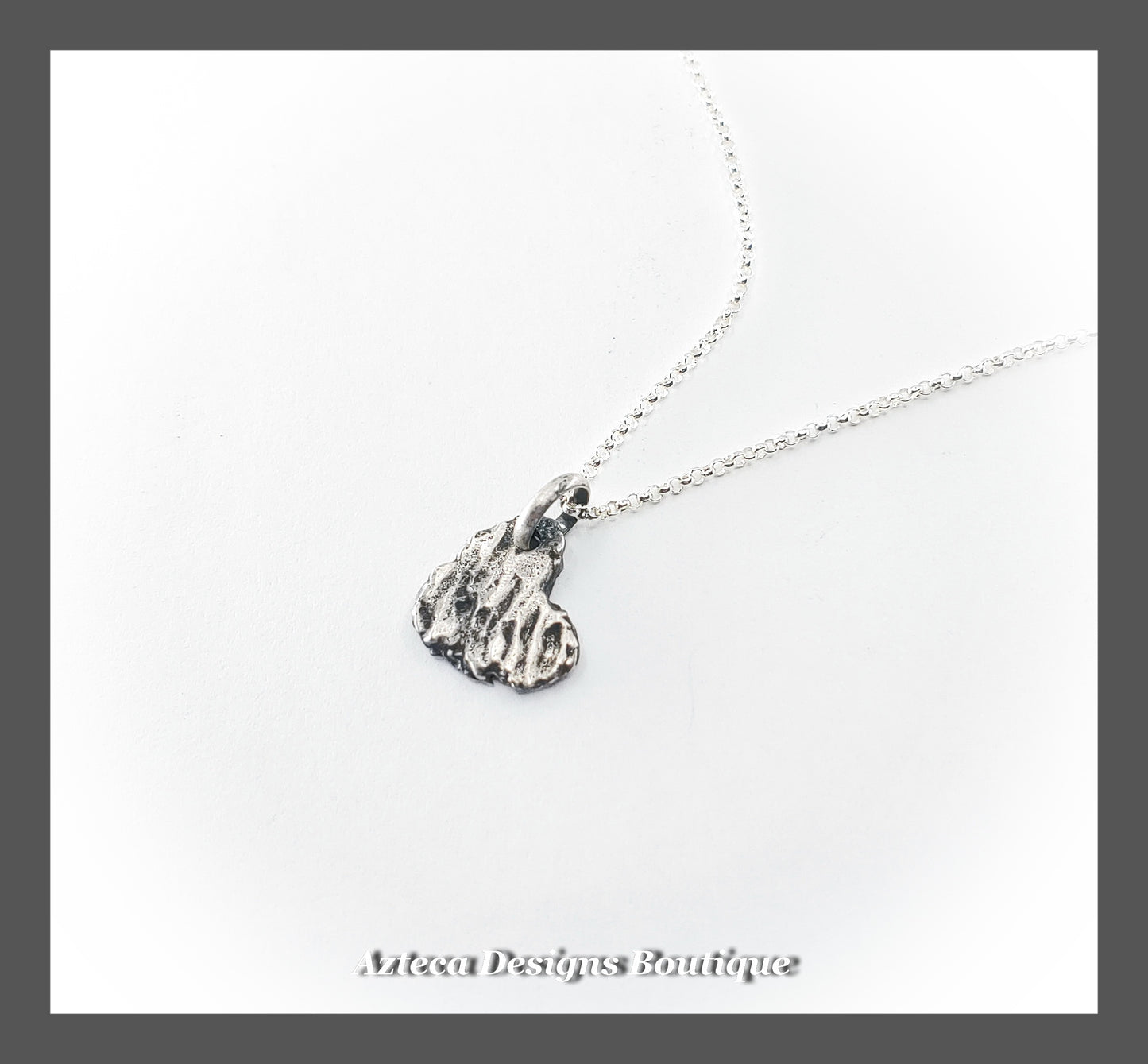 Rustic Forged Sterling Silver Heart Necklace