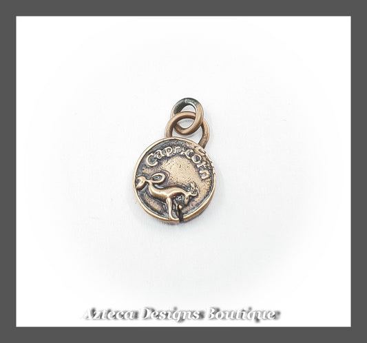 CAPRICORN Zodiac Sign + Bronze Handmade Charm