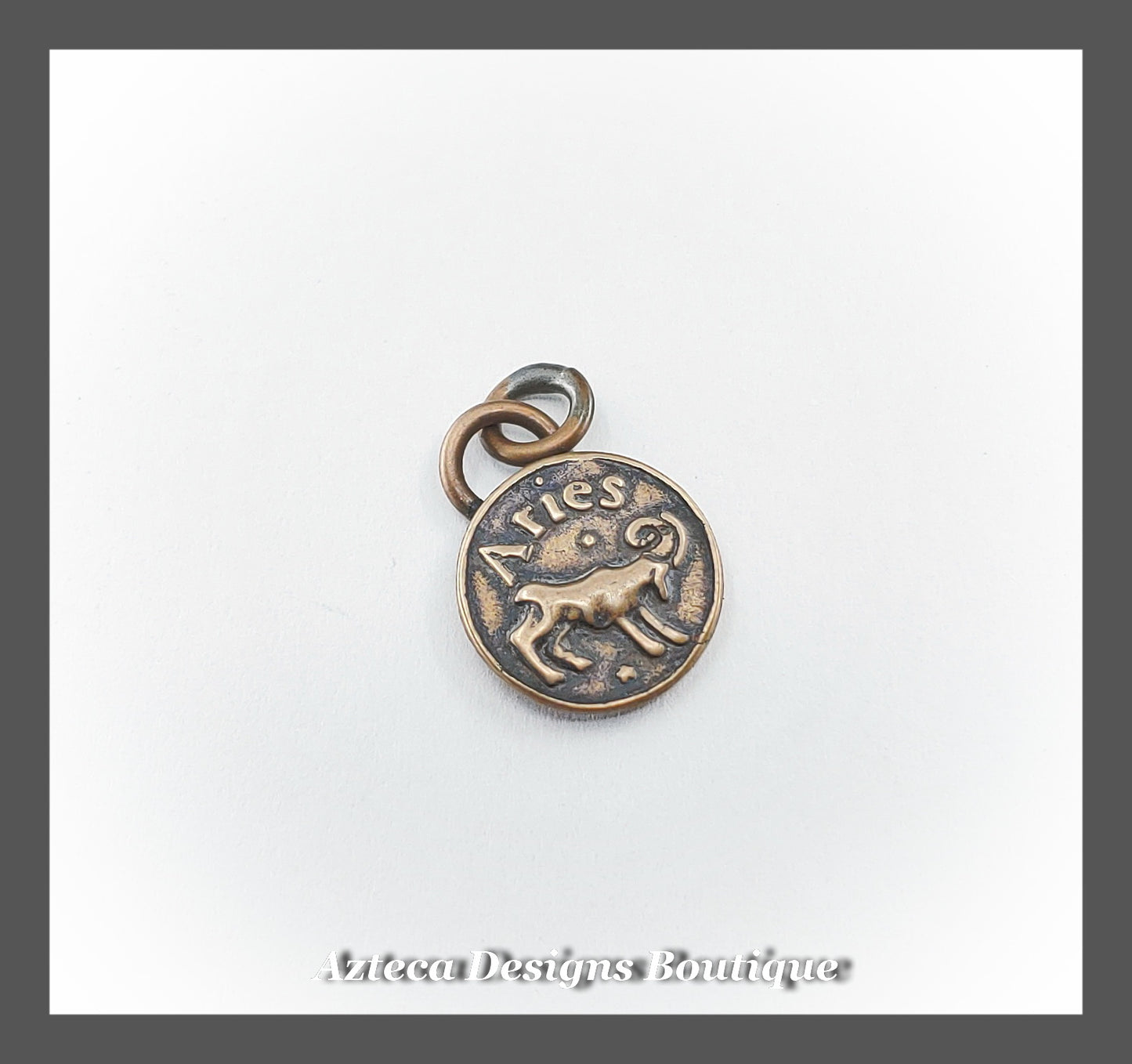 ARIES Zodiac Sign + Bronze Handmade Charm