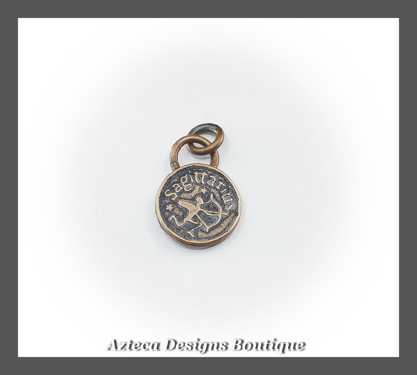 SAGITTARIUS Zodiac Sign + Bronze Handmade Charm