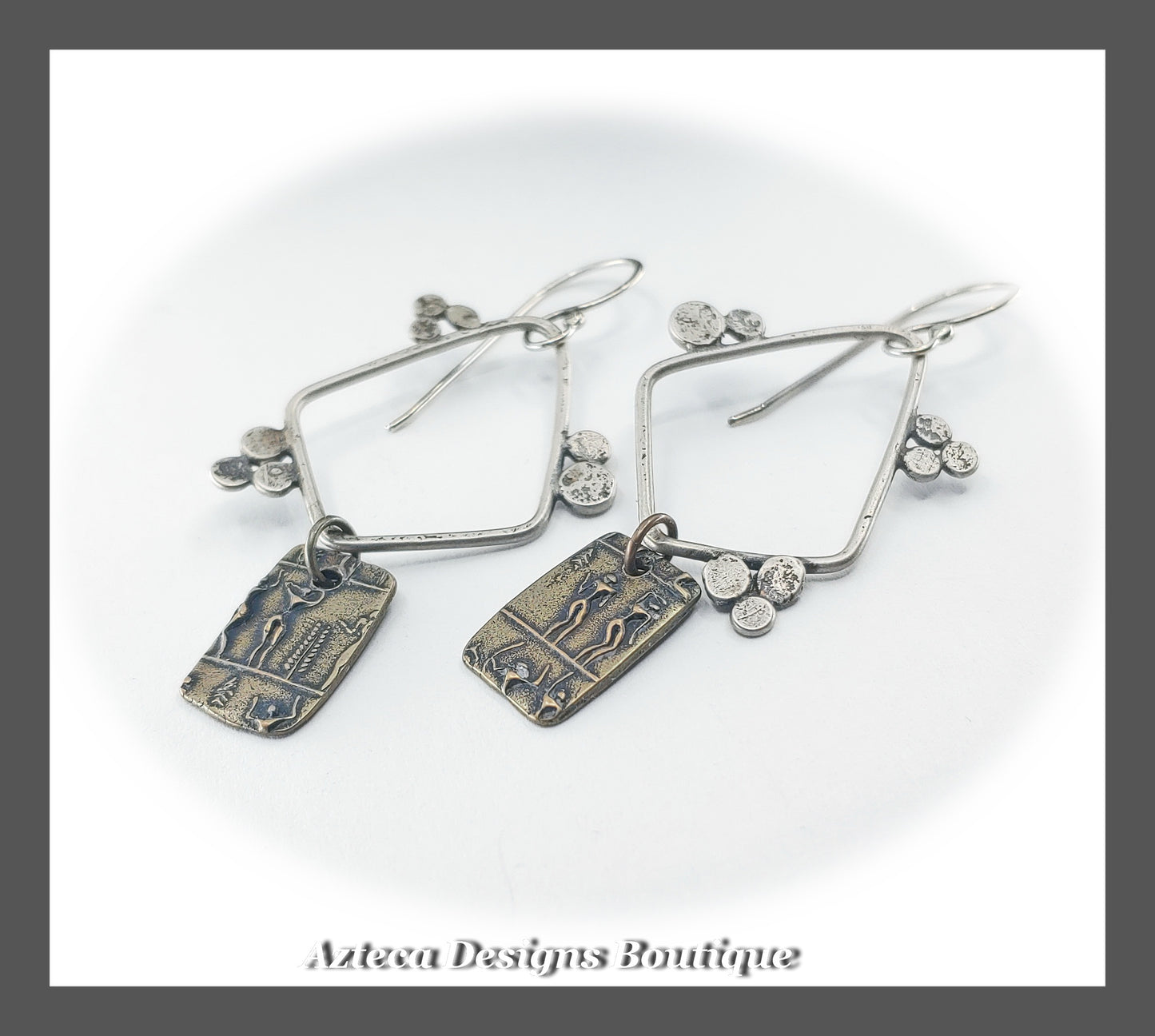 Abstract Bronze + Argentium Silver + Hand Fabricated Earrings