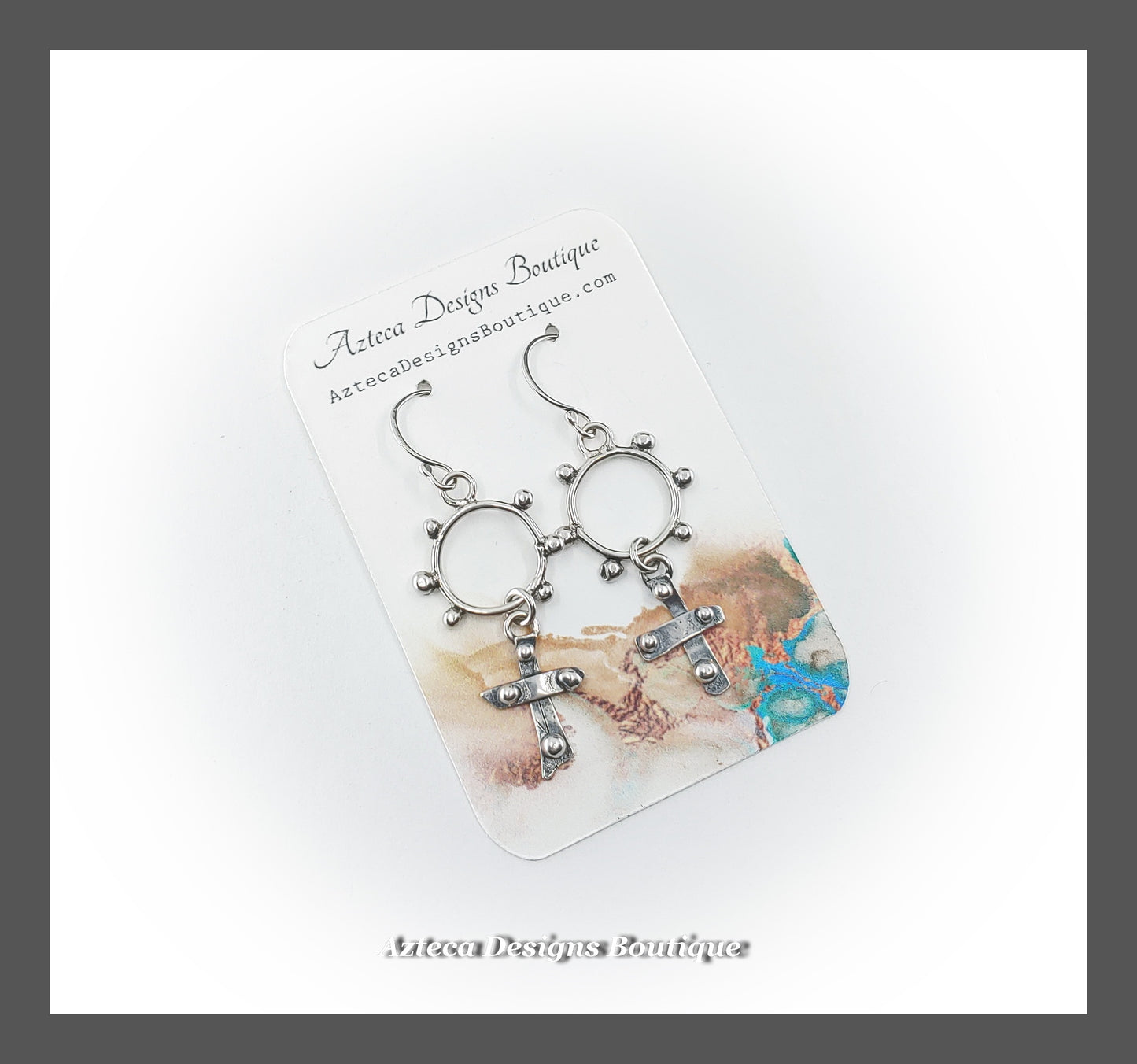 RESERVED for S-L Rugged Southwest Cross Earrings + Argentium Silver