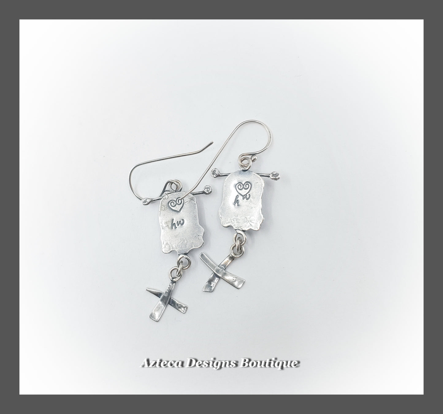 Ancient Tales Told + Mint Green Kyanite Hand Fabricated Argentium Silver Shield Cross Earrings