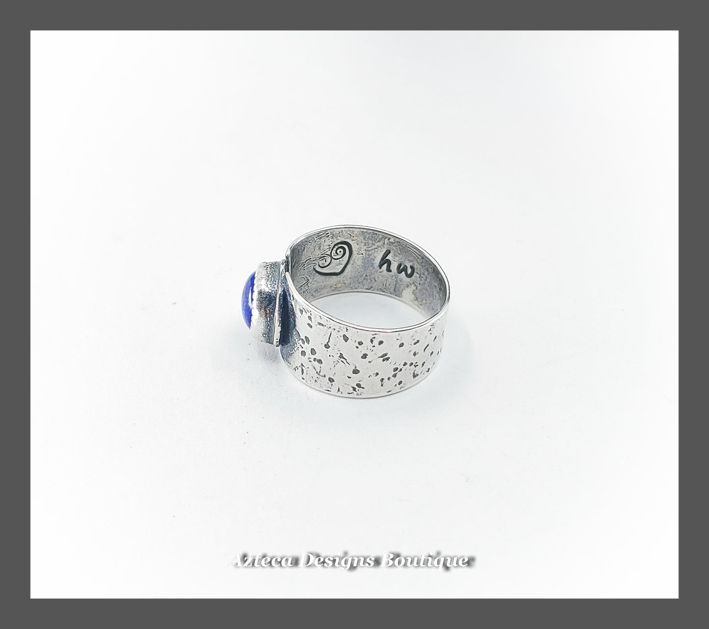 SIZE 7 + Blue Lapis Lazuli Sterling Silver Hand Fabricated Ring