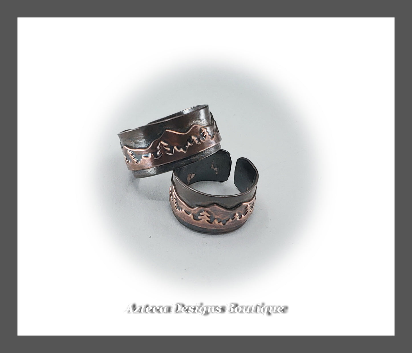 Raw Copper Adjustable Ring + Woodland Mountain