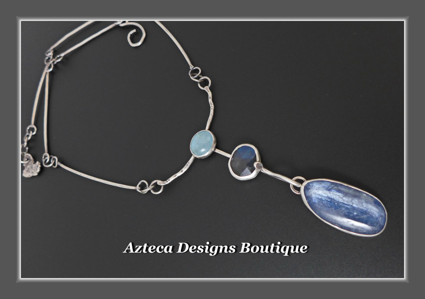 Aquamarine + Labradorite + Kyanite + Argentium Silver + Hand Fabricated Necklace
