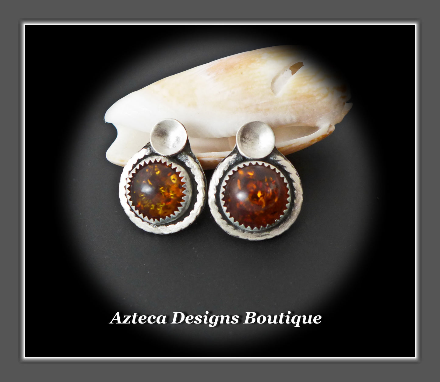 Baltic Amber + Sterling Silver Post Earrings