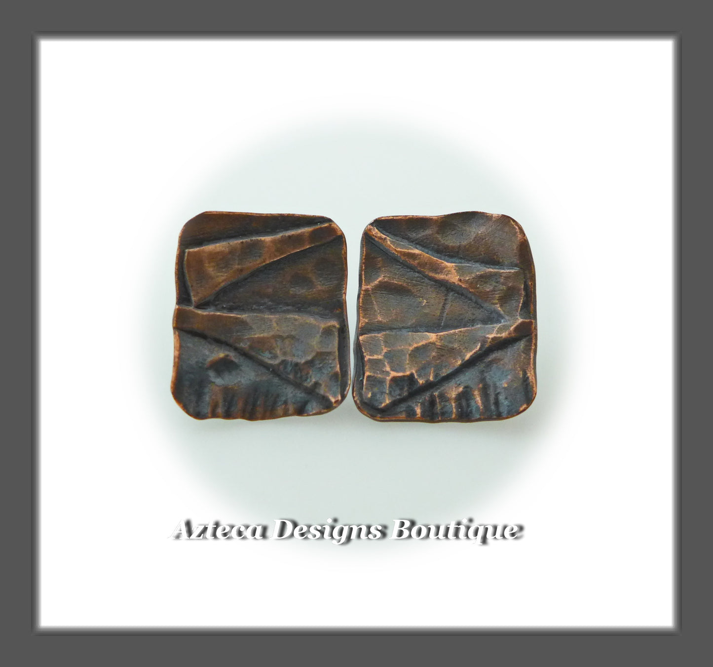 Copper + Rectangle Textured Post Earrings