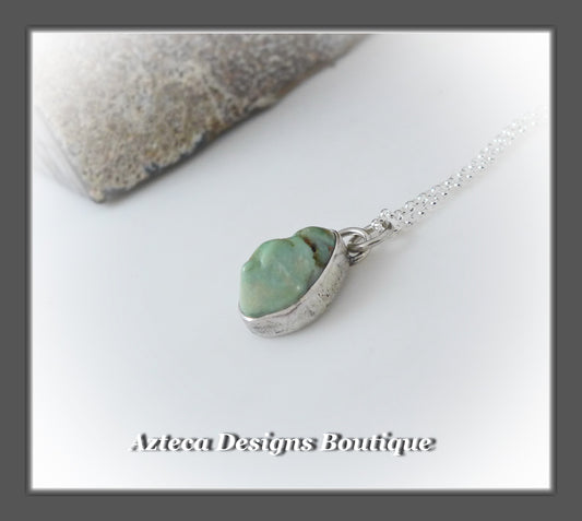 Damale Variscite+Sterling Silver+Hand Fabricated Pendant Necklace+Simply Her