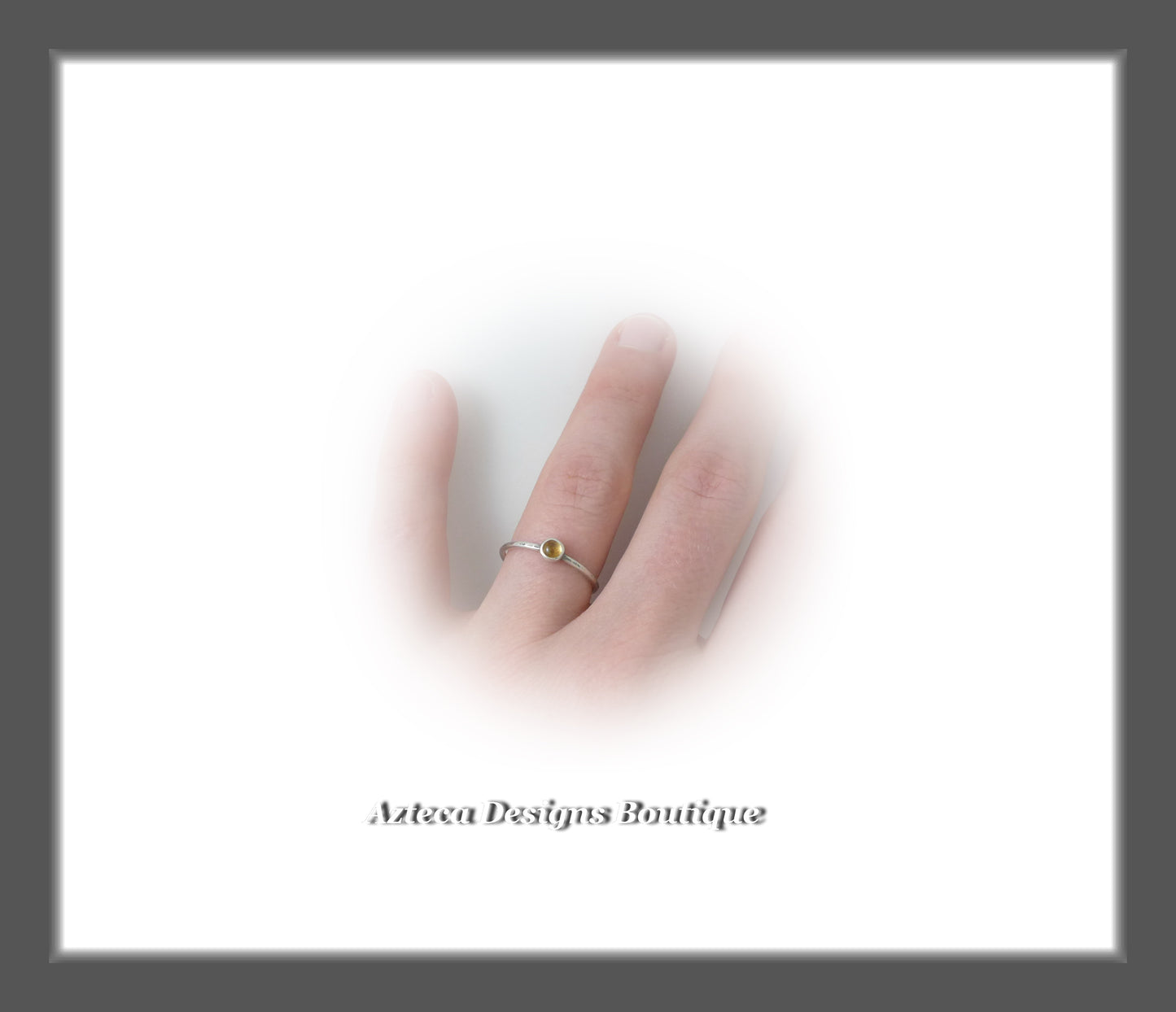 Size 7+Argentium Silver+Citrine+Stacking Minimalist Ring