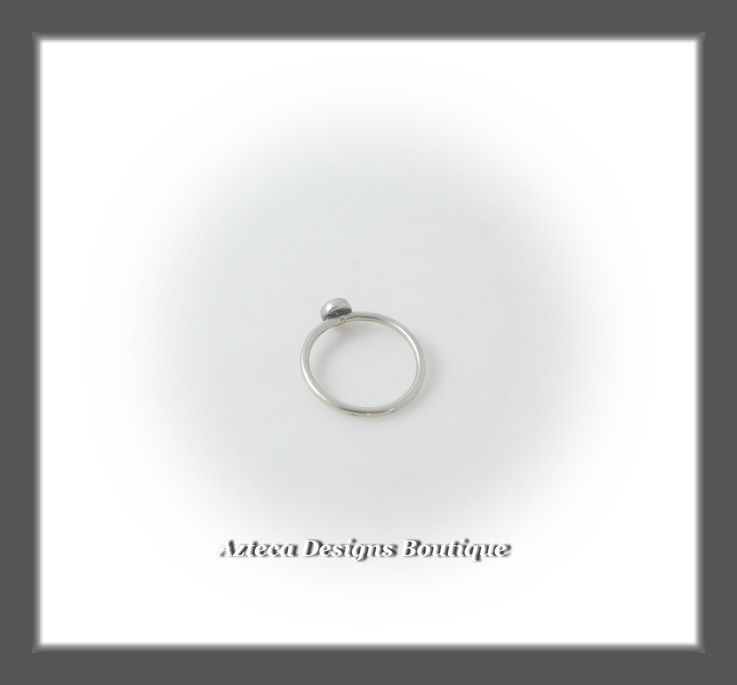 Size 7+Argentium Silver+Kingman Turquoise+Stacking Minimalist Ring 5mm