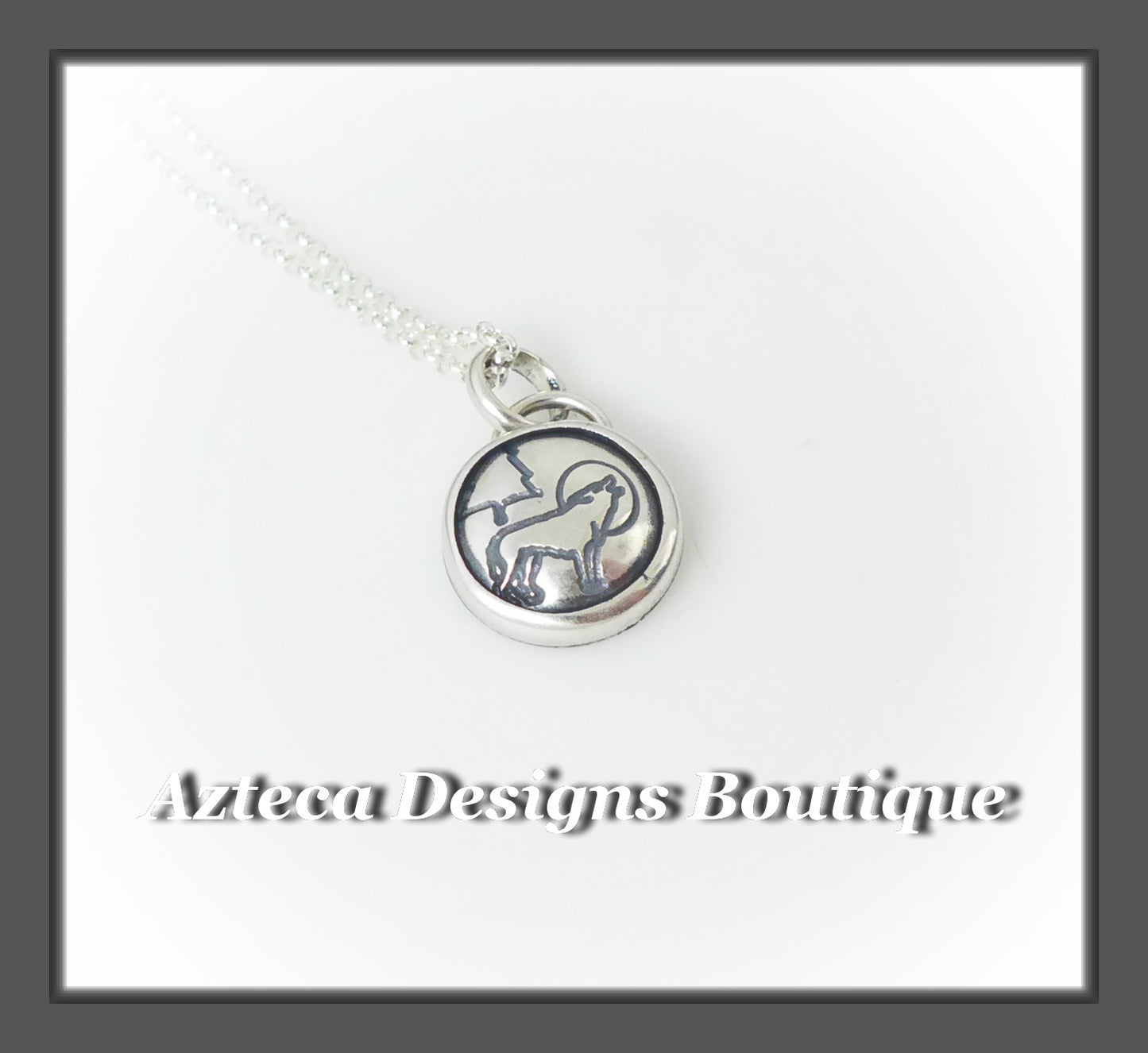 Mountain Animal Necklace+Hand Fabricated+Hand Stamped+ Sterling Silver