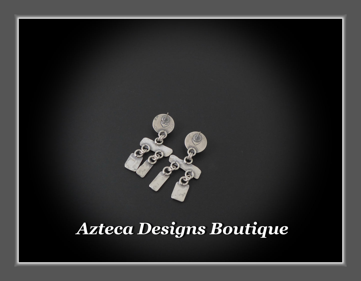 Desert Wind+Cultured Sterling Opal+Sterling Silver Hand Fabricated Post Earrings