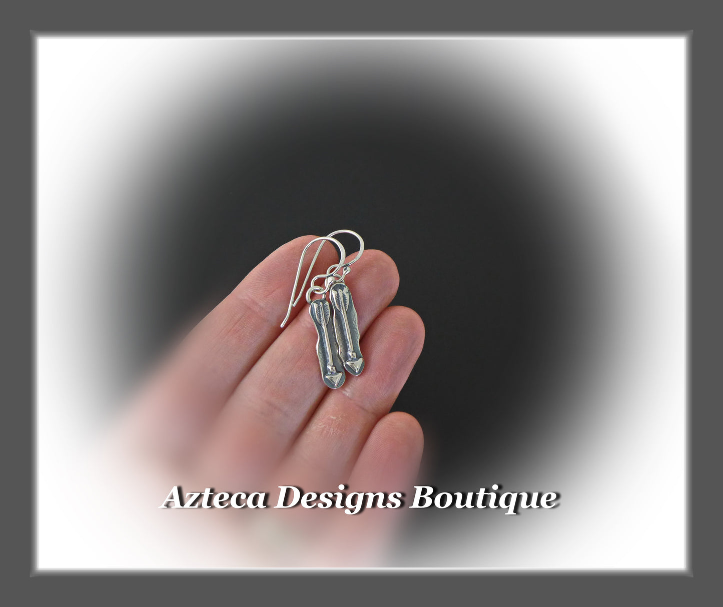 Arrow+Recycled Silver+Hand Fabricated Earrings