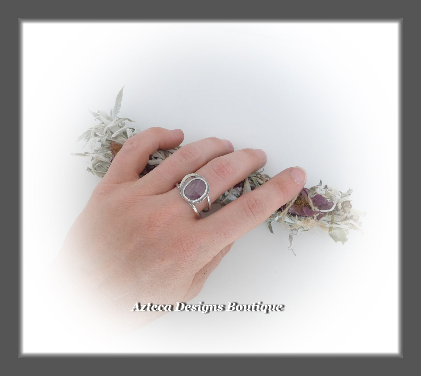 Rosecut Natural Pink Sapphire Ring+Size 11+Argentium Silver Hand Fabricated Antique Finish