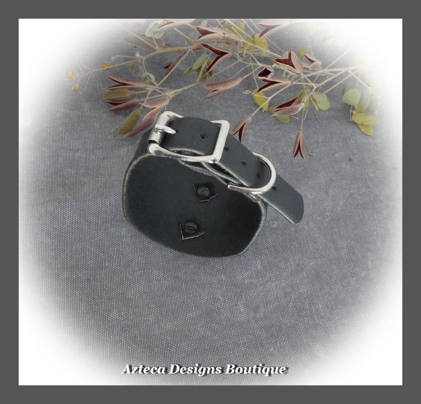 Horse Spirit+Glass+Black Leather Buckle Cuff Bracelet