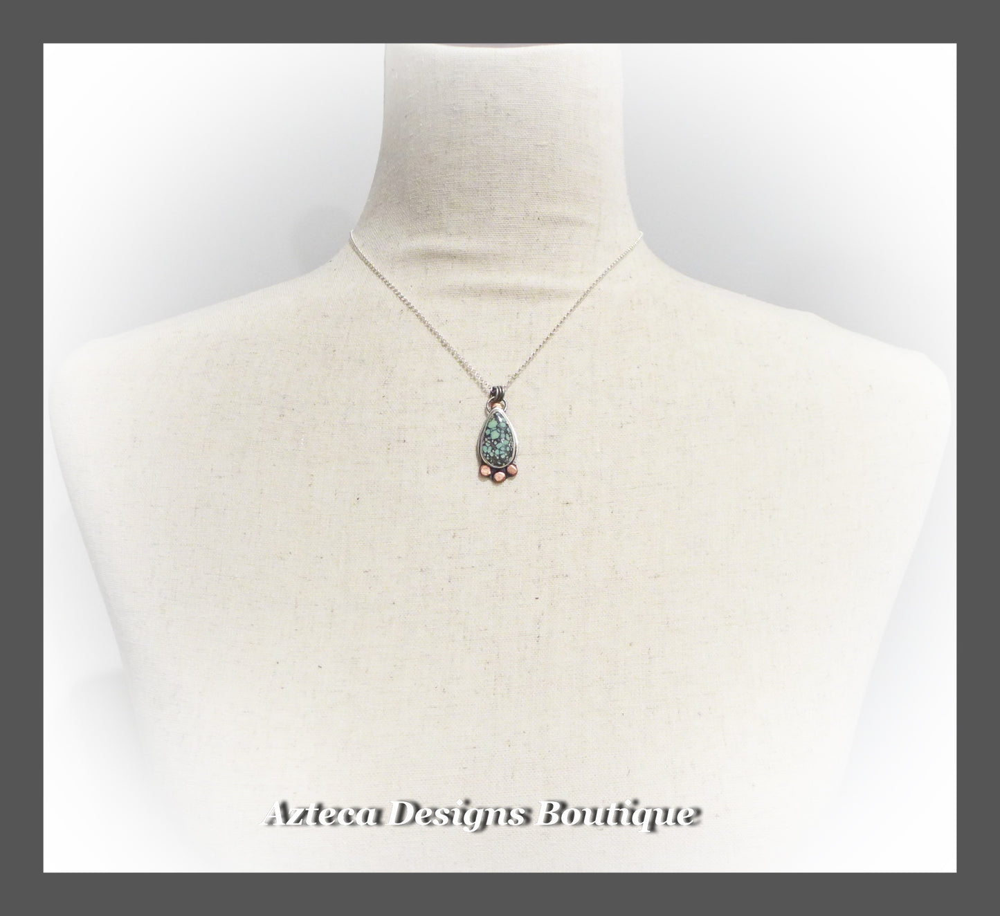 Starfox Variscite Hand Fabricated Argentium Silver + Copper Pendant Necklace Embracing Individuality
